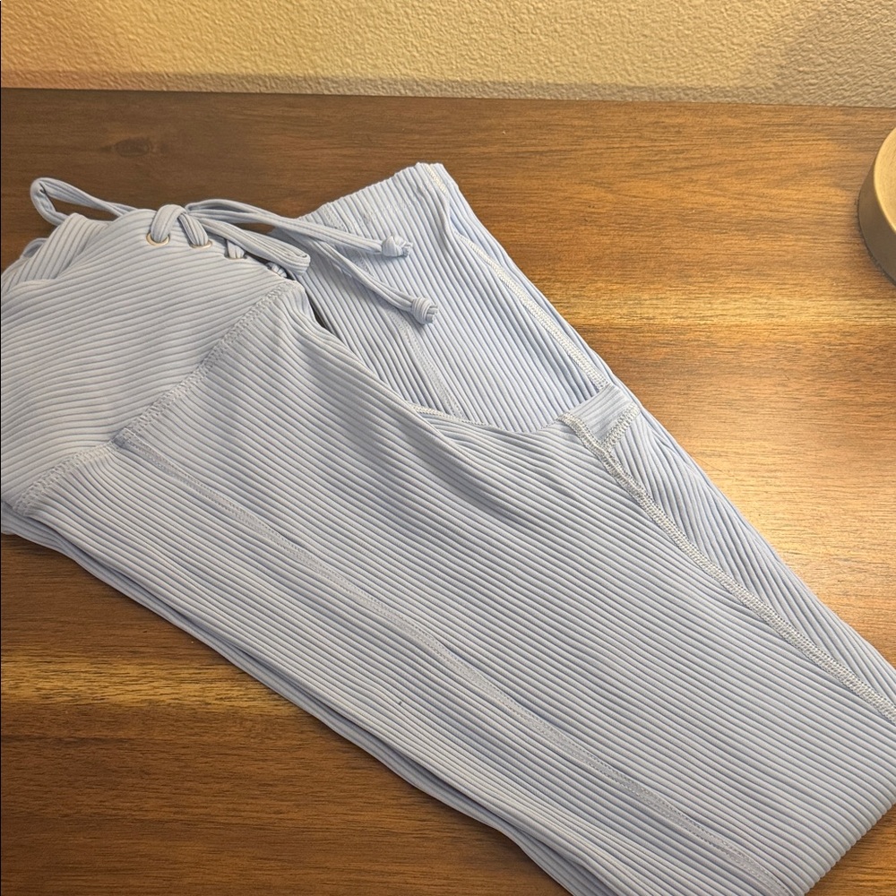 Light Blue Striped Pants
